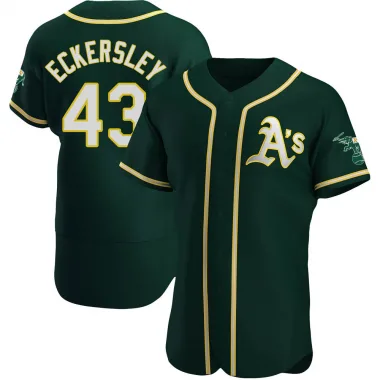 Dennis Eckersley Men's Authentic Oakland Athletics Green Alternate Jersey